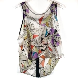 Uniq Sheer Geometric Colorful Tank Top